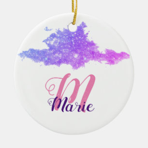 Adorno De Cerámica personalizado simple brillo púrpura rosa añádase s