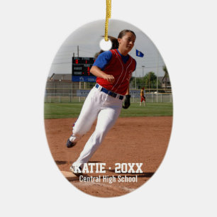 Adorno De Cerámica Personalizado Softball Foto Jugador Nombre, Año E