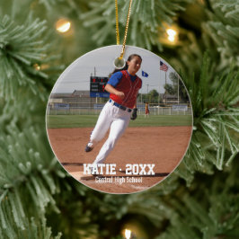 Adorno De Cerámica Personalizado Softball Photo Player Name, Año esco