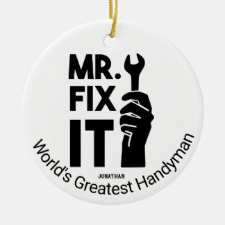 Adorno De Cerámica Personalizado Sr. Fix It Wrench