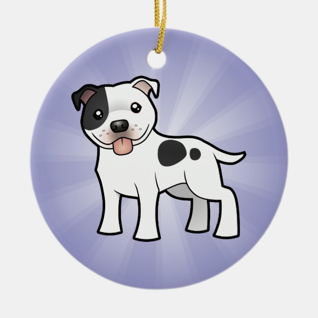 Adorno De Cerámica Personalizado Staffordshire Bull Terrier (añada tu (Frente)