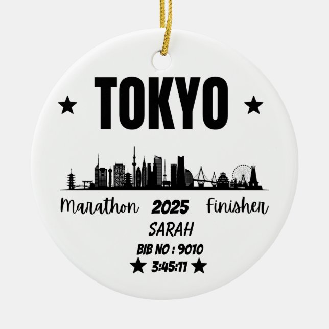 Adorno De Cerámica Personalizado Tokio Maratón Finisher Regalo Para M (Frente)