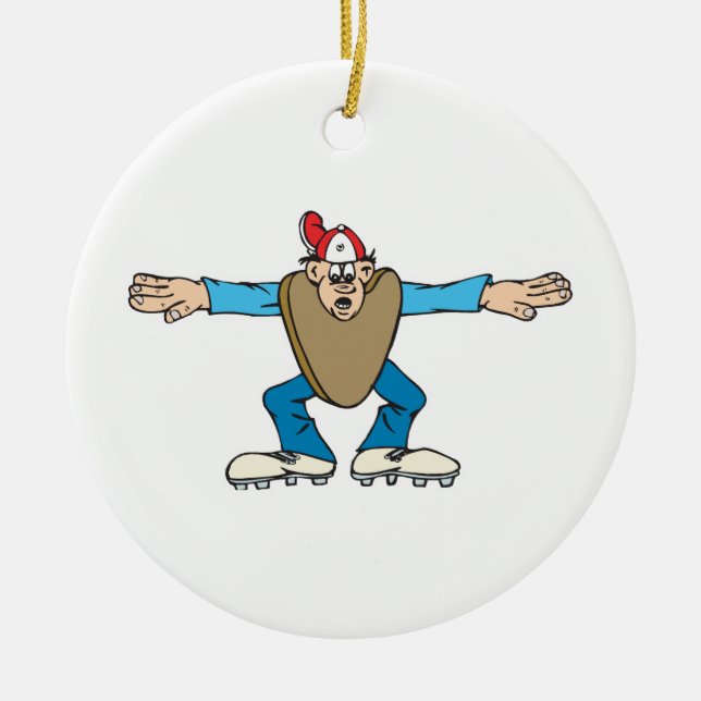 Adorno De Cerámica personalizado umpire llamando a SAFE (Frente)
