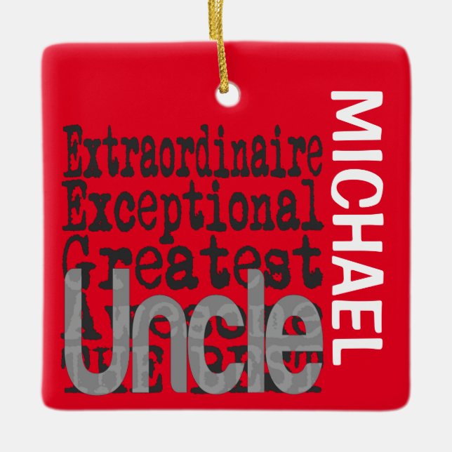 Adorno De Cerámica Personalizado Uncle Extraordinaire (Anverso)