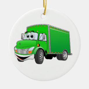 Adorno De Cerámica Personalizado verde de camión de entrega