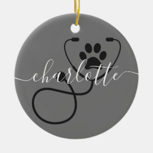 Adorno De Cerámica Personalizado Veterinaria Veterinaria Asistente de