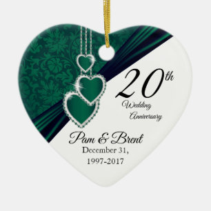 Adorno De Cerámica Personalizado - vigésimo aniversario de boda