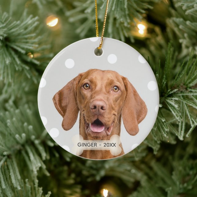 Adorno De Cerámica Personalizado Vizsla Dog Photo (Árbol)