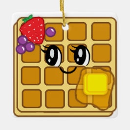 Adorno De Cerámica Personalizado Waffle Food Navidades