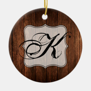 Adorno De Cerámica Personalizado XMAS Ornament Barn Wood Country Rust