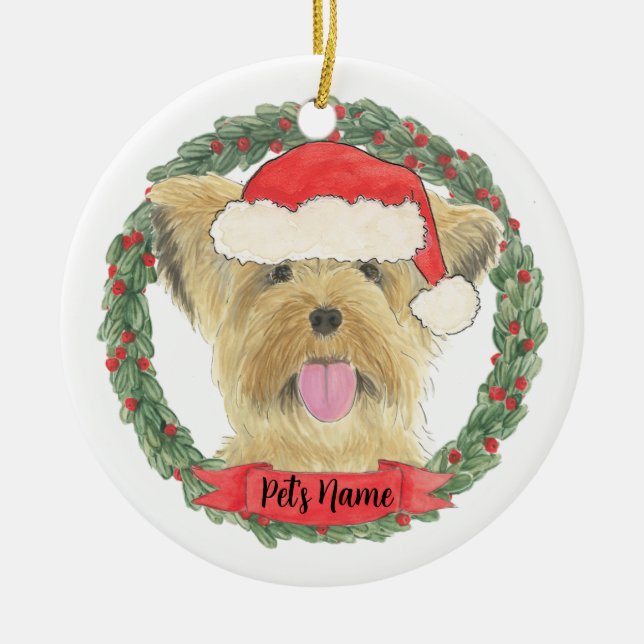 Adorno De Cerámica Personalizado Yorkie Yorkshire Terrier (Frente)
