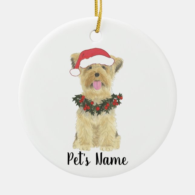 Adorno De Cerámica Personalizado Yorkshire Terrier (Frente)
