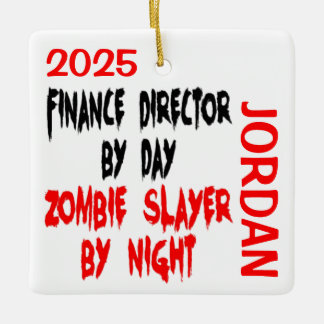 Adorno De Cerámica Personalizado Zombie Slayer, Director de Finanzas