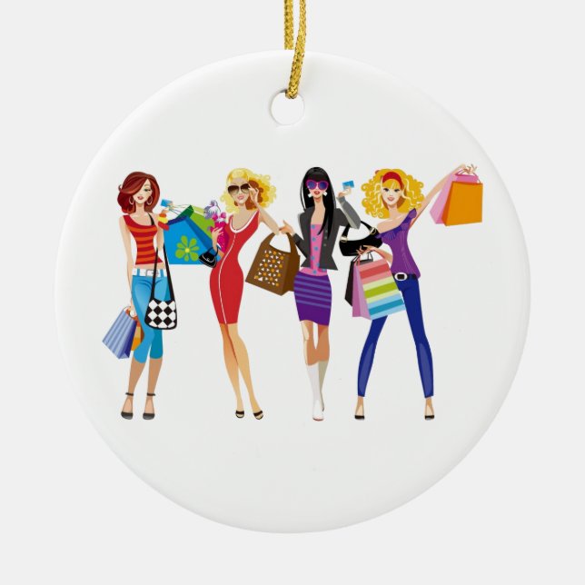 ADORNO DE CERÁMICA PERSONALIZADOS CHICAS COMERCIALES VECTORES FASHION (Frente)