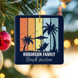 Adorno De Cerámica Personalizados de vacaciones de Guay Retro Beach N