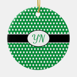 Adorno De Cerámica Personalizados iniciales Punto de Polka