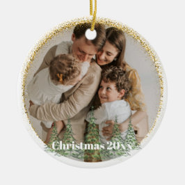 Adorno De Cerámica Personalizados Navidades Mínimos Purpurinas de Oro
