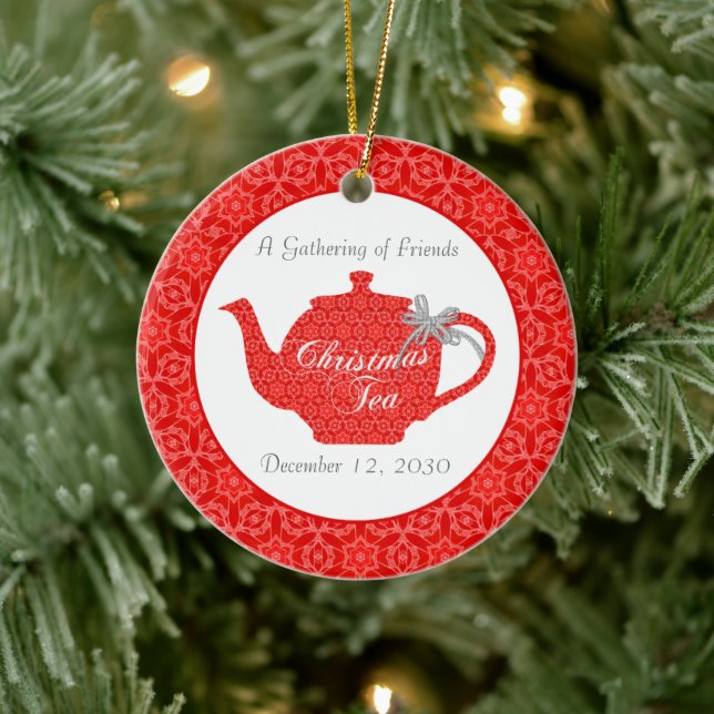 Adorno De Cerámica Personalizados Navidades Tea Fiesta Keepsake (Árbol)