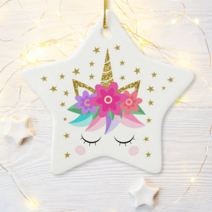 Adorno De Cerámica Personalizan las estrellas de las flores de unicor