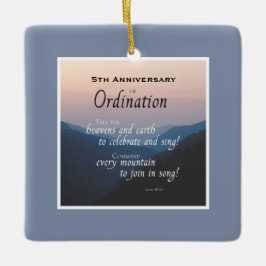 Adorno De Cerámica Personalizar, 5º Aniversario de Ordenación