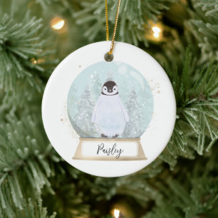 Adorno De Cerámica Personalizar a los Navidades pingüinos