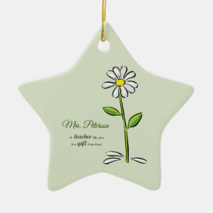 Adorno De Cerámica Personalizar, agradecimiento a un maestro, flor re
