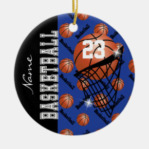 Adorno De Cerámica Personalizar baloncesto azul oscuro