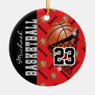Adorno De Cerámica Personalizar el baloncesto rojo