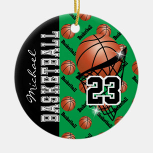 Adorno De Cerámica Personalizar el baloncesto verde