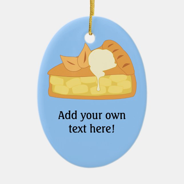 Adorno De Cerámica Personalizar este gráfico de Apple Pie Slice (Frente)