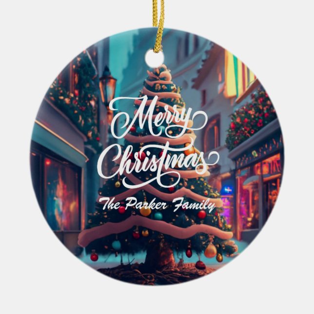 Adorno De Cerámica Personalizar Navidades (Frente)