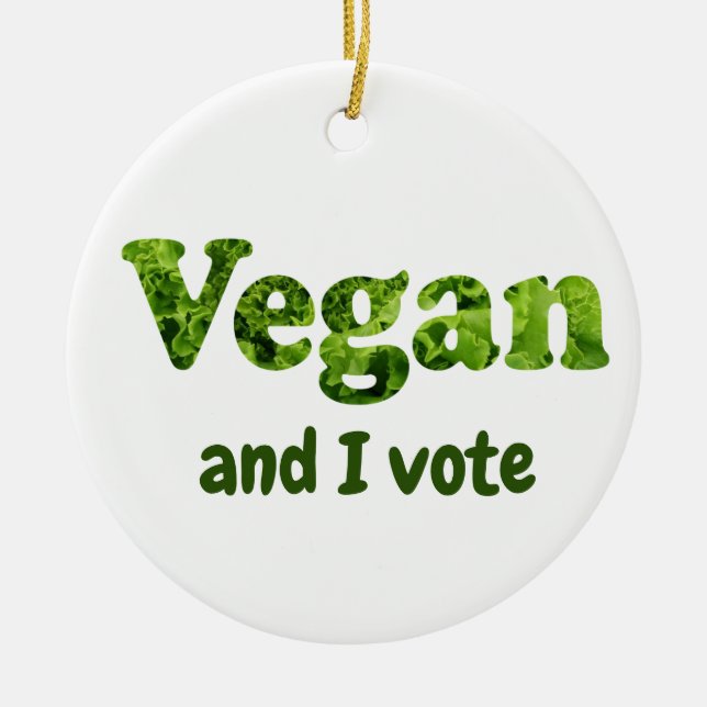 Adorno De Cerámica Personalizar Vegan Activista Voter (Frente)