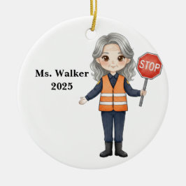 Adorno De Cerámica Personalize School Crossing Guard