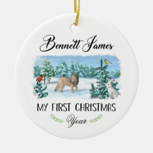 Adorno De Cerámica Personalized Baby's First Christmas Ornament