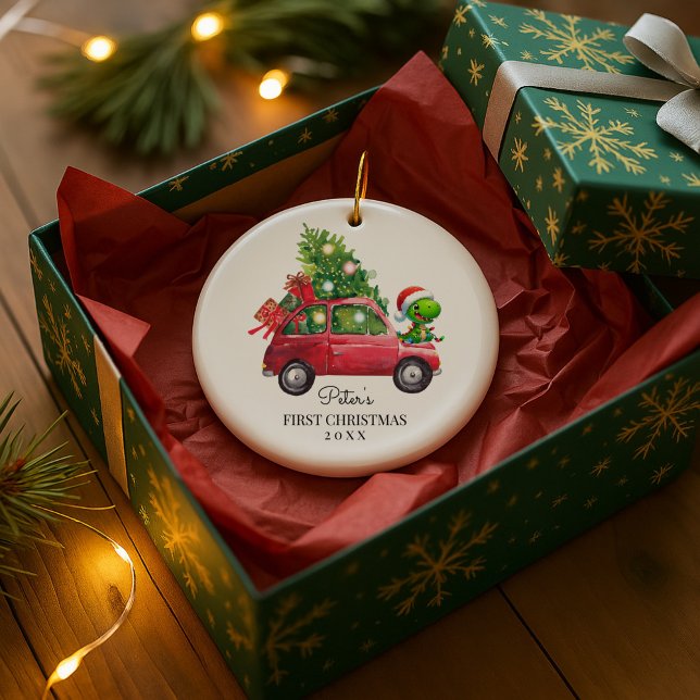 Adorno De Cerámica Personalized Baby's Photo and Name Dino (Subido por el creador)