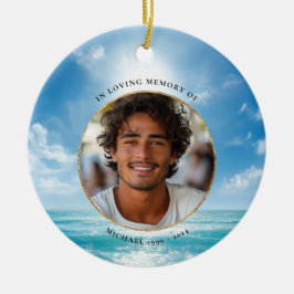 Adorno De Cerámica Personalized Blue Sky Memorial Ornament