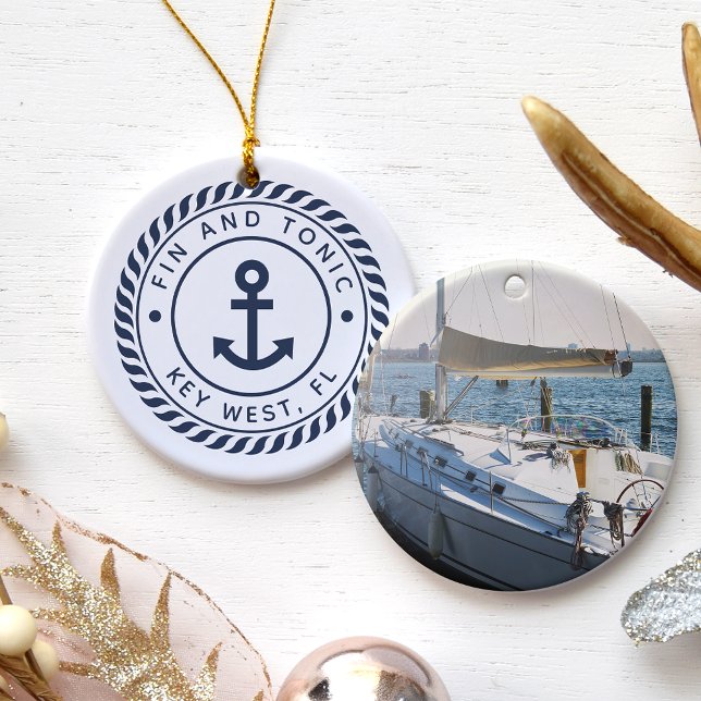 Adorno De Cerámica Personalized Boat Name & Photo | Nautical (Subido por el creador)