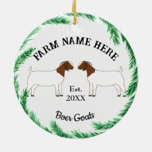 Personalized Boer Goat Farm Pine Wreath