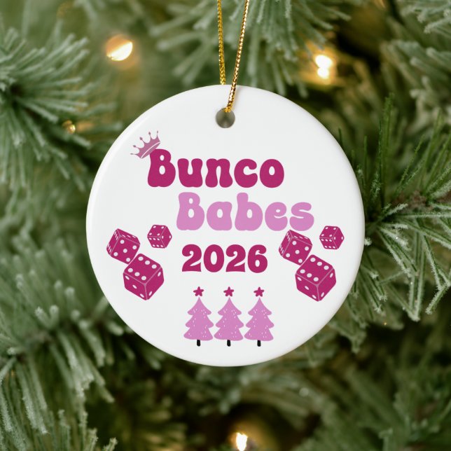 Adorno De Cerámica Personalized Bunco Babe Annual Ornament (Árbol)
