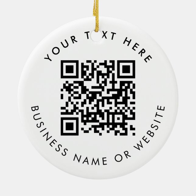 Adorno De Cerámica Personalized Business Logo Text QR Code Christmas (Atrás)