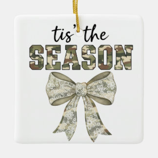 Adorno De Cerámica Personalized Camo "Tis the Season" Photo