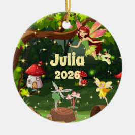 Adorno De Cerámica Personalized Child Name Fairy Ornament