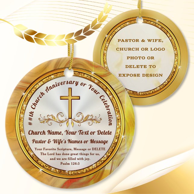 Adorno De Cerámica Personalized Christian Christmas Ornaments, PHOTO (Pastor Ornament. Bible verse ornaments. Church anniversary ideas. Personalized Christian Ornaments. )