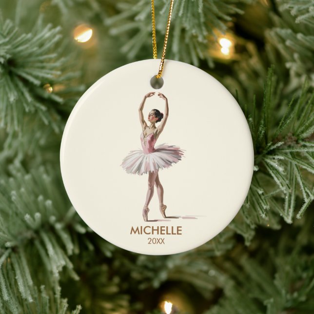 Adorno De Cerámica  Personalized Christmas ballet Ballerina dancer    (Árbol)