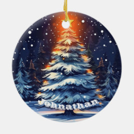 Adorno De Cerámica Personalized Christmas Tree Ornament Glowing