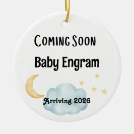 Adorno De Cerámica Personalized Coming Soon Baby Arrival