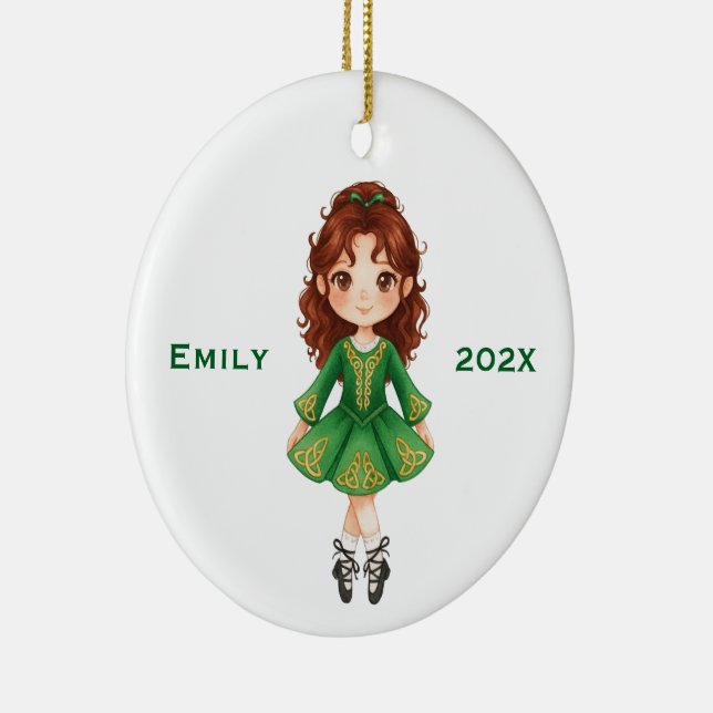 Adorno De Cerámica Personalized Cute Christmas Irish Girl Step Dance (Derecha)