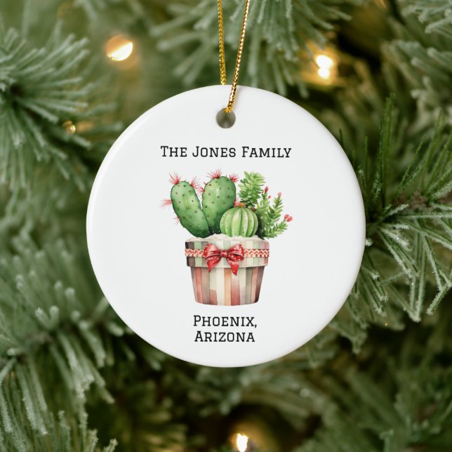 Adorno De Cerámica Personalized Cute Potted Cactus  (Árbol)