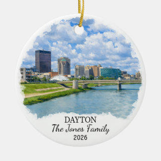 Adorno De Cerámica Personalized Dayton Ornament, Custom Ohio State