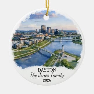 Adorno De Cerámica Personalized Dayton Ornament, Custom Ohio State